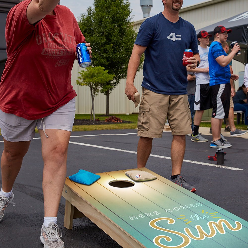 Here Comes The Sun Star Cornhole Boards