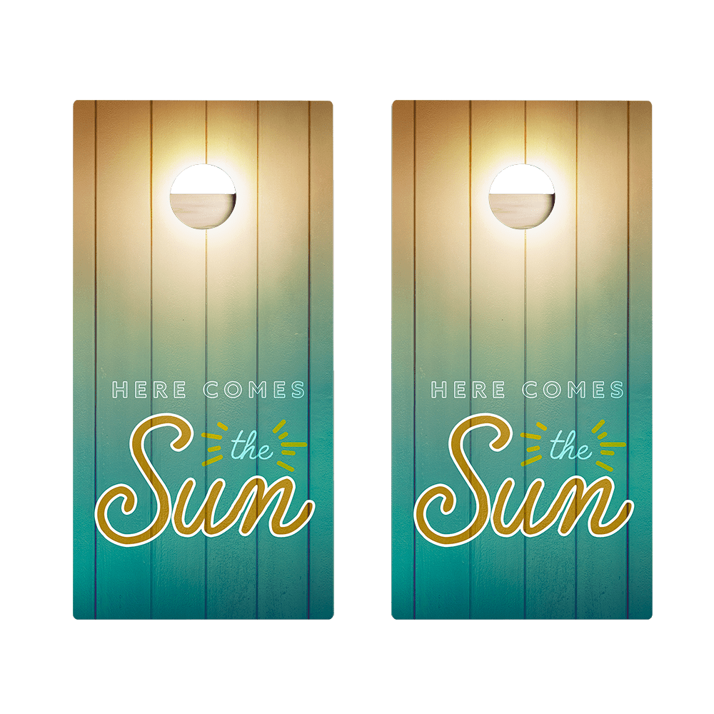 Here Comes The Sun Star Cornhole Boards