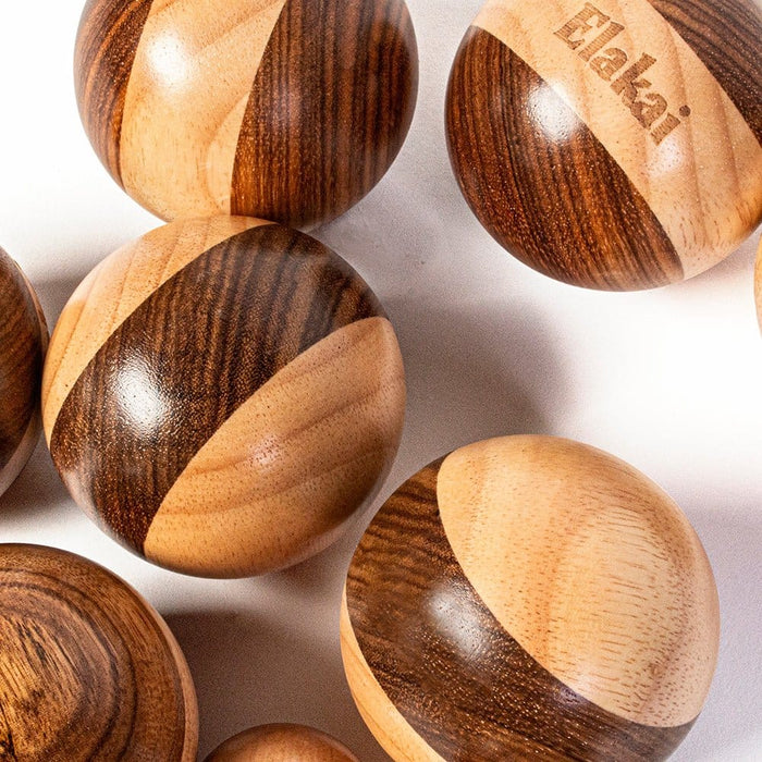 Bocce Hevea Wood 72mm Travel Bocce Set