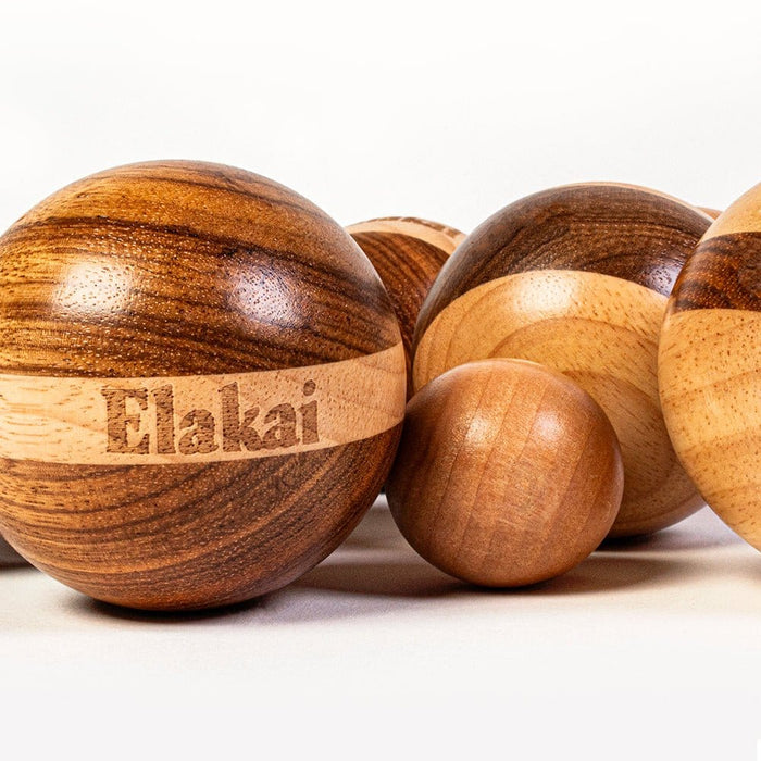 Bocce Hevea Wood 72mm Travel Bocce Set