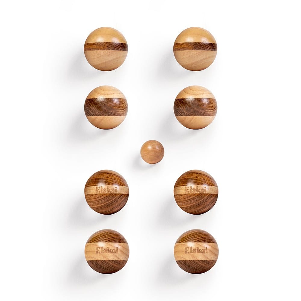 Bocce Hevea Wood 72mm Travel Bocce Set