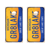 Home State License Plate Michigan Star Cornhole Boards