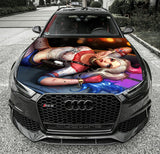 Harley Quinn Hood Wrap Vinyl Graphic Decal Sticker Wrap Car or Truck