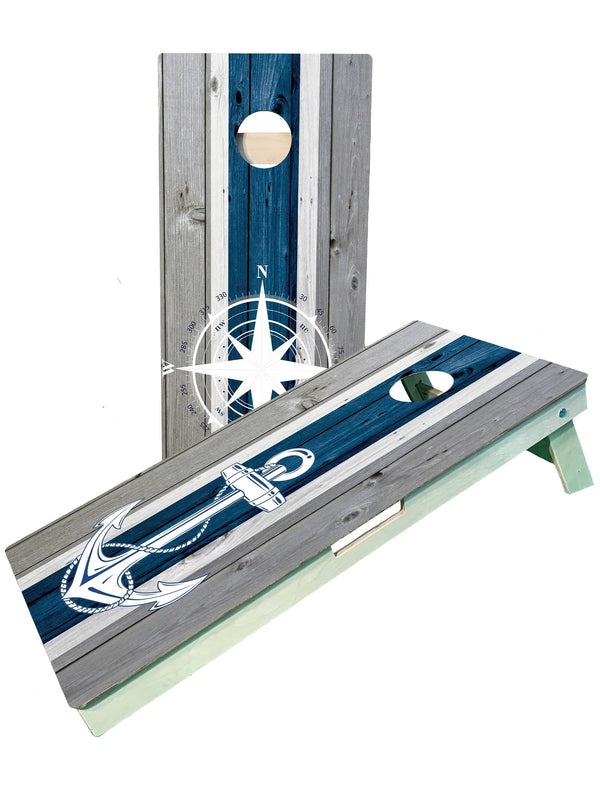 cornhole boards Anchor and Compass Lake Sailing Cornhole Boards