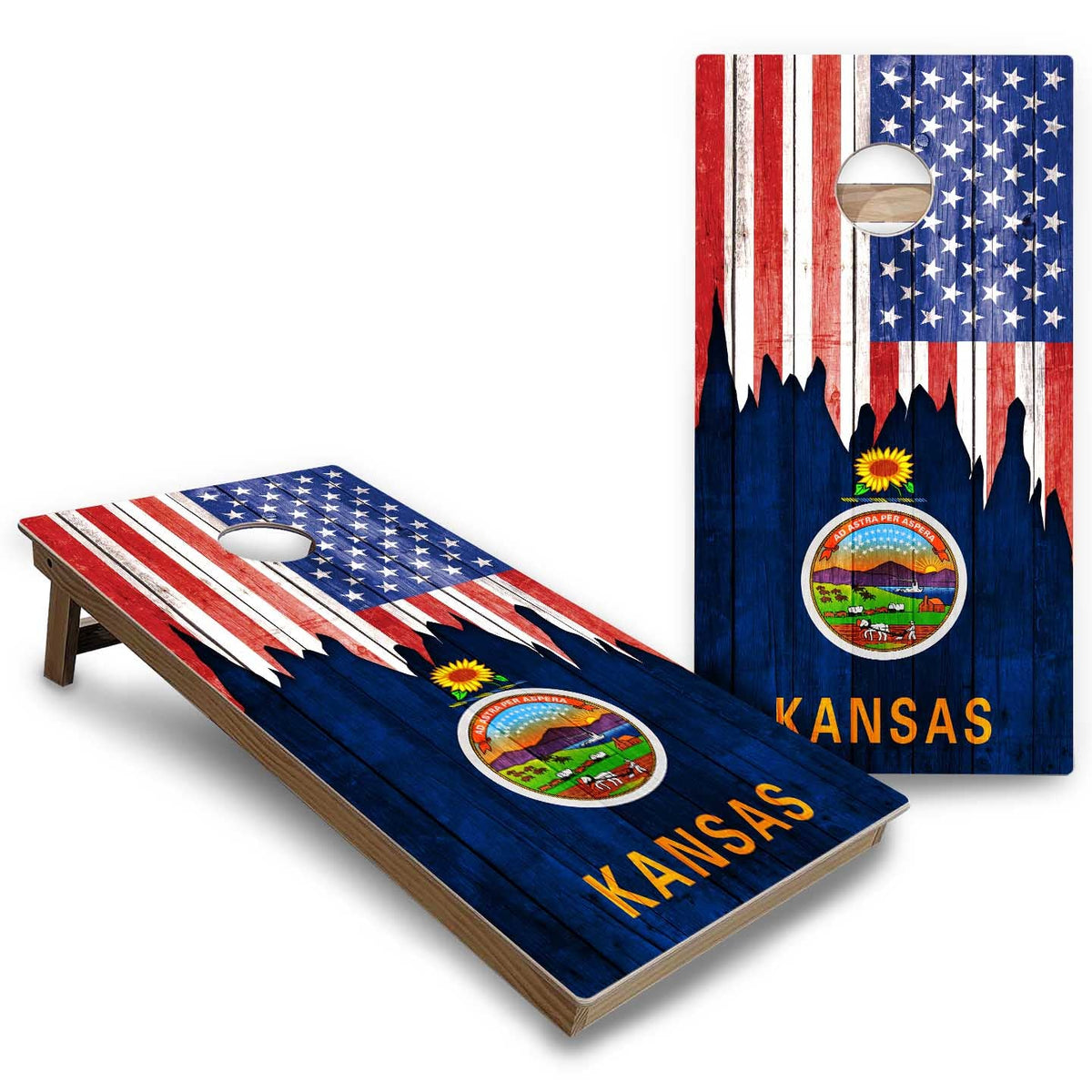 State Flags Hawaii to Maryland Cornhole Boards - Backyard Series