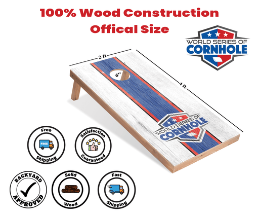 Recreational Cornhole Set World Series of Cornhole Recreational Cornhole Set - Patriotic Boards with Red and Blue Bags