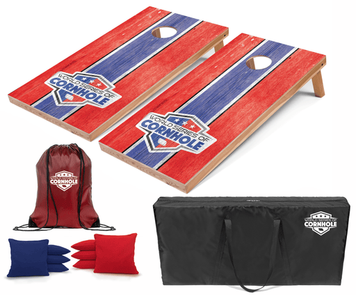 Recreational Cornhole Set World Series of Cornhole Recreational Cornhole Set - Red and Blue Patriotic Boards with Red and Blue Bags