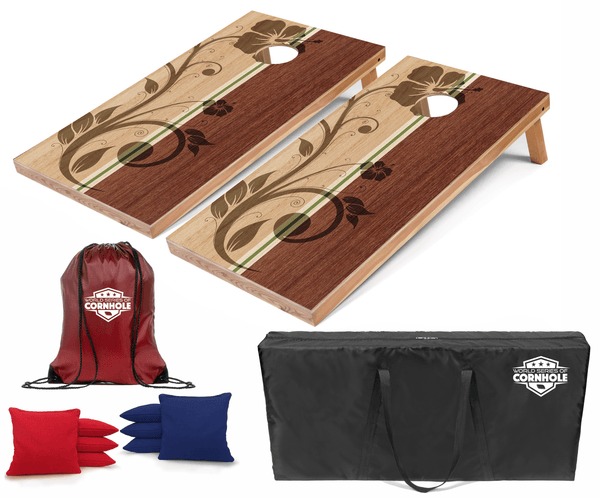 Recreational Cornhole Set World Series of Cornhole Recreational Cornhole Set - Hollis Surfboard Boards with Red and Royal Blue Bags
