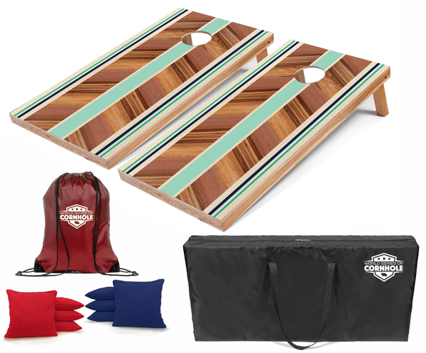 Recreational Cornhole Set World Series of Cornhole Recreational Cornhole Set - Surfboard Boards with Red and Royal Blue Bags