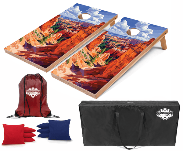 Recreational Cornhole Set World Series of Cornhole Recreational Cornhole Set - Bryce Canyon National Park Daytime Boards with Red and Royal Blue Bags