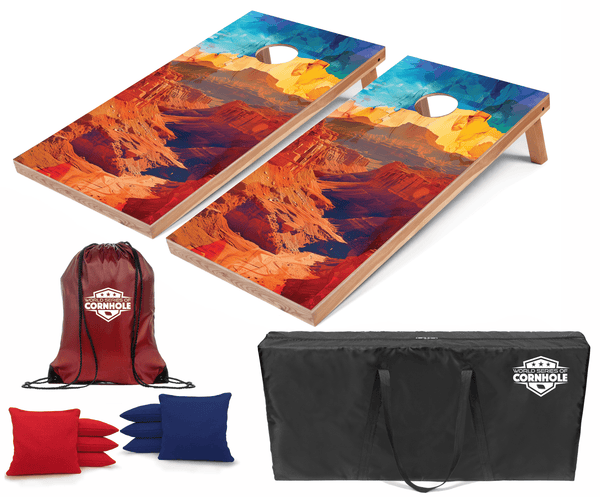 Recreational Cornhole Set World Series of Cornhole Recreational Cornhole Set - Capitol Reef National Park Daytime Boards with Red and Royal Blue Bags