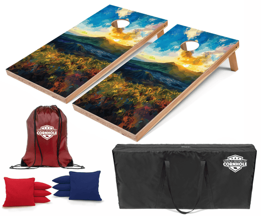 Recreational Cornhole Set World Series of Cornhole Recreational Cornhole Set - Hawaii Volcanoes National Park Daytime Boards with Red and Royal Blue Bags