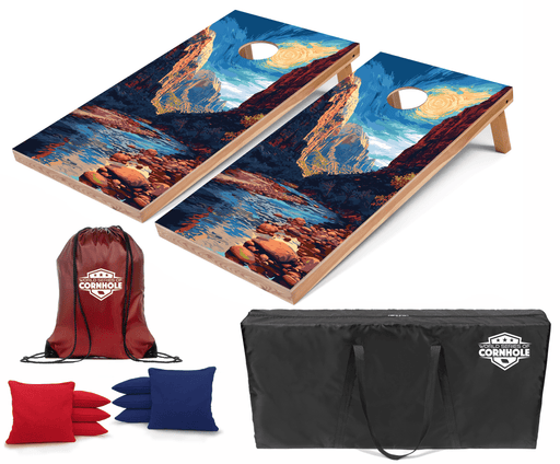 Recreational Cornhole Set World Series of Cornhole Recreational Cornhole Set - Zion National Park Daytime Boards with Red and Royal Blue Bags
