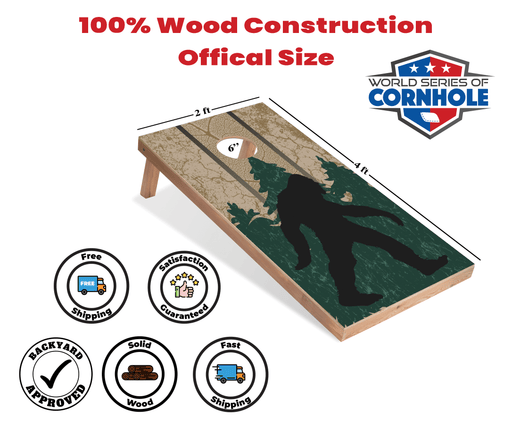 Recreational Cornhole Set World Series of Cornhole Recreational Cornhole Set - Wilderness Sasquatch Boards with Red and Royal Blue Bags