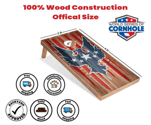 Recreational Cornhole Set World Series of Cornhole Recreational Cornhole Set - Stars and Stripes Eagle Boards with Red and Blue Bags