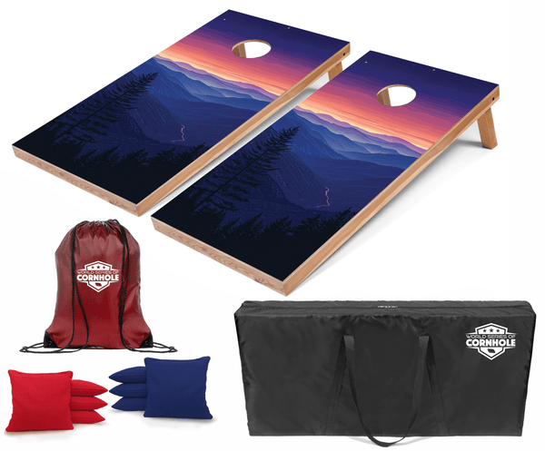 Recreational Cornhole Set World Series of Cornhole Recreational Cornhole Set - Great Smoky Mountains National Park Nighttime Boards with Red and Royal Blue Bags