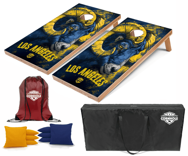 Recreational Cornhole Set World Series of Cornhole Recreational Cornhole Set - Los Angeles Rams Boards with Yellow and Royal Blue Bags