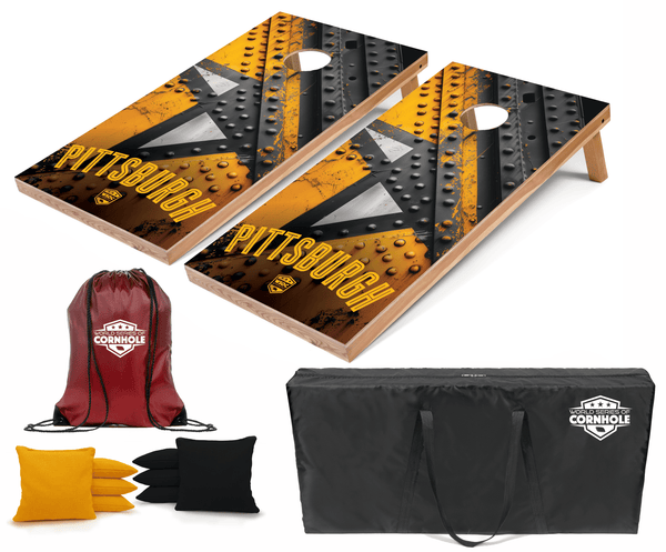 Recreational Cornhole Set World Series of Cornhole Recreational Cornhole Set - Pittsburgh Steelers Boards with Yellow and Black Bags
