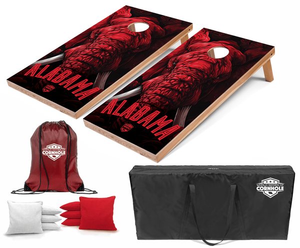 Recreational Cornhole Set World Series of Cornhole Recreational Cornhole Set - Alabama Crimson Tide Boards with Red and White Bags