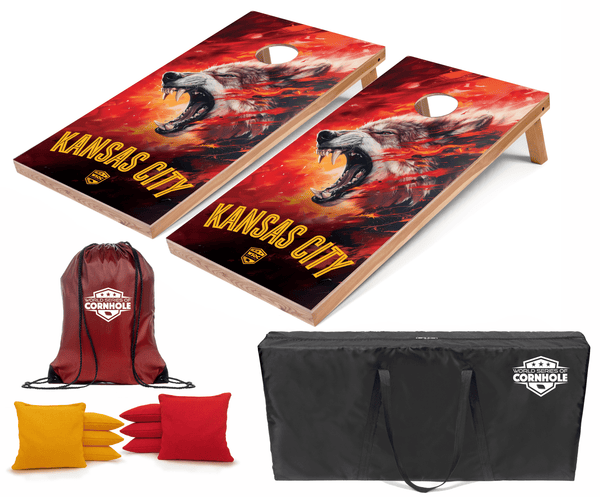 Recreational Cornhole Set World Series of Cornhole Recreational Cornhole Set - Kansas City Chiefs Boards with Yellow and Red Bags