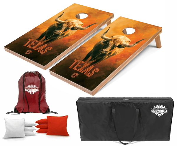 Recreational Cornhole Set World Series of Cornhole Recreational Cornhole Set - Texas Longhorns Boards with Orange and White Bags