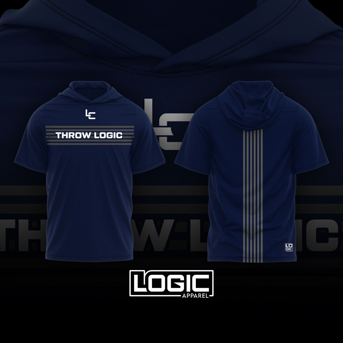 Throw Logic Stripped Short Sleeve Hoodie - Ships in 3-4 Weeks
