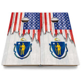 State Flags Massachusetts to New Jersey Cornhole Boards - Backyard Series