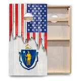 State Flags Massachusetts to New Jersey Cornhole Boards - Backyard Series