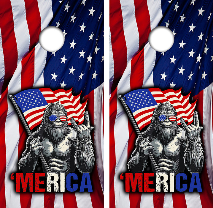 Sasquatch Merica Cornhole Design