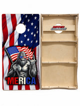 Sasquatch Merica Cornhole Design