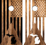 Michigan Triangle American Flag Cornhole Design