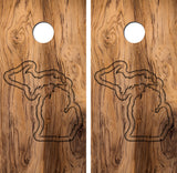 State of Michigan Routered Design Cornhole Design