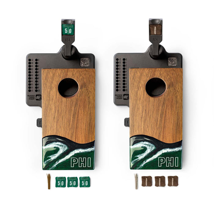 Cornhole Boards Philadelphia Mini Tabletop Resin & Wood Cornhole Set | Gameday Collection