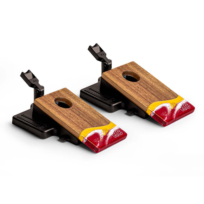 Cornhole Boards Mini Tabletop Resin & Wood Cornhole Set | Gameday Collection
