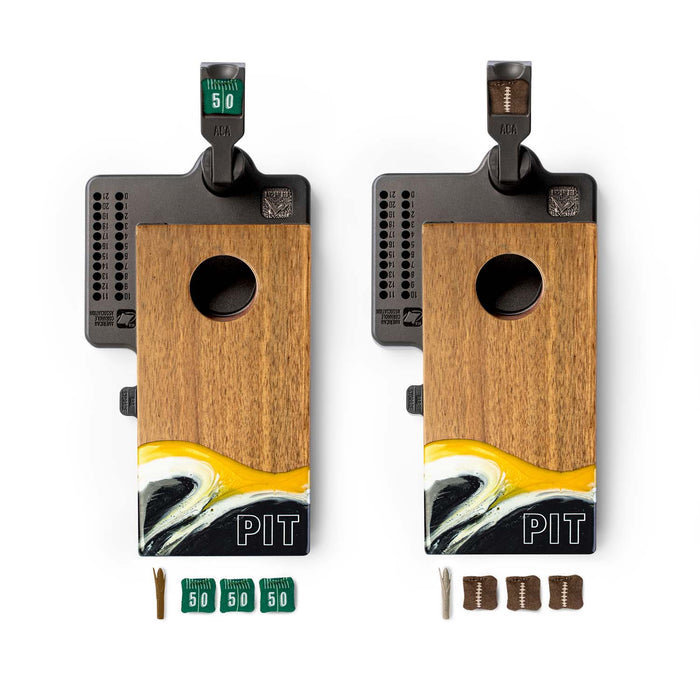 Cornhole Boards Pittsburgh Mini Tabletop Resin & Wood Cornhole Set | Gameday Collection