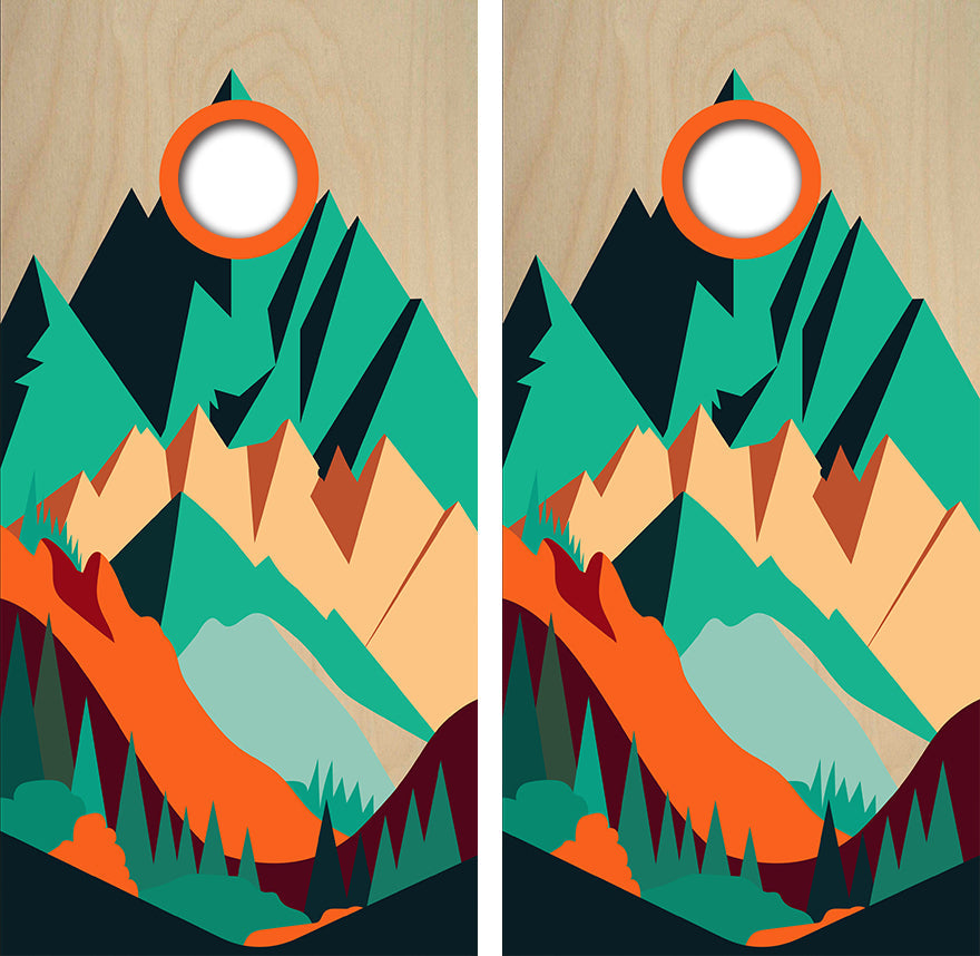 Mountains Cornhole Design