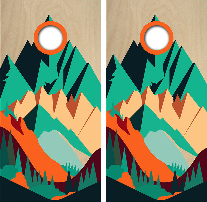 Mountains Cornhole Design
