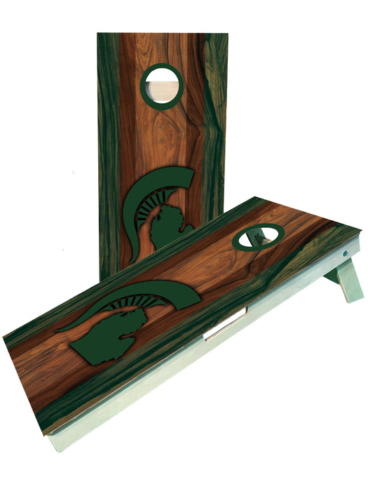 cornhole boards State of Michigan Green Pro Style Cornhole Boards
