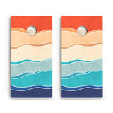 Multi-Color Waves Star Cornhole Boards