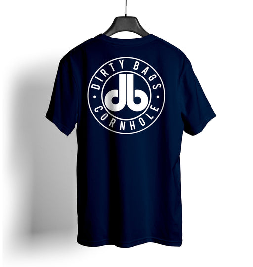 T Shirt Dirty Bags Cornhole T Shirt - Navy Blue