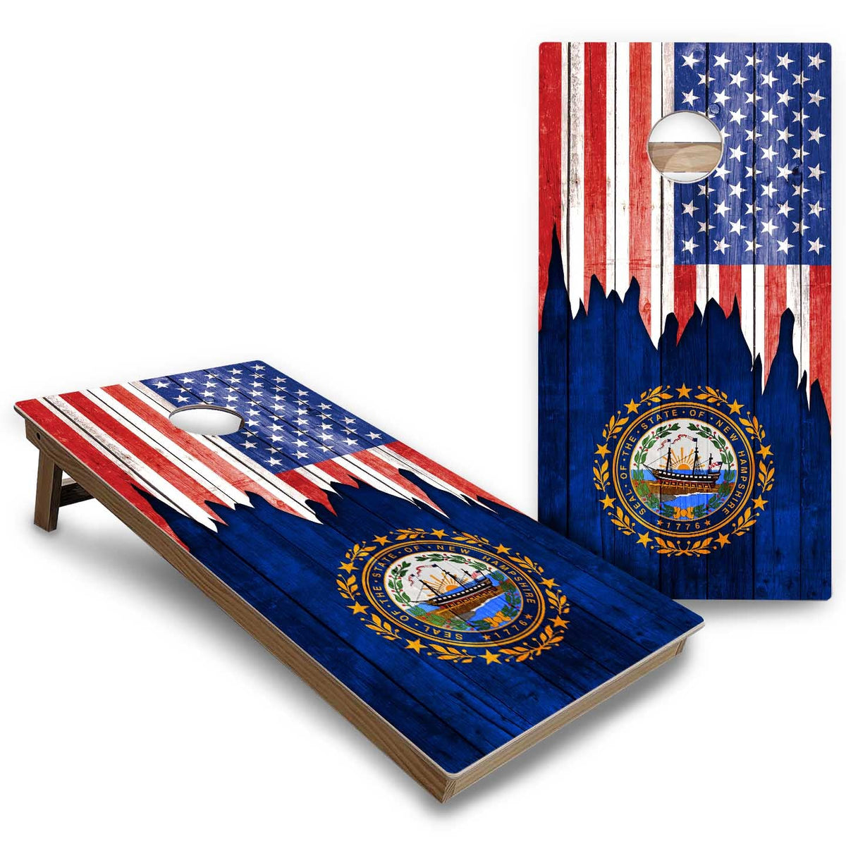 State Flags Massachusetts to New Jersey Cornhole Boards - Backyard Series