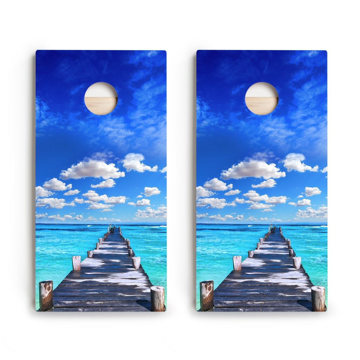 Ocean Boardwalk Star Cornhole Boards