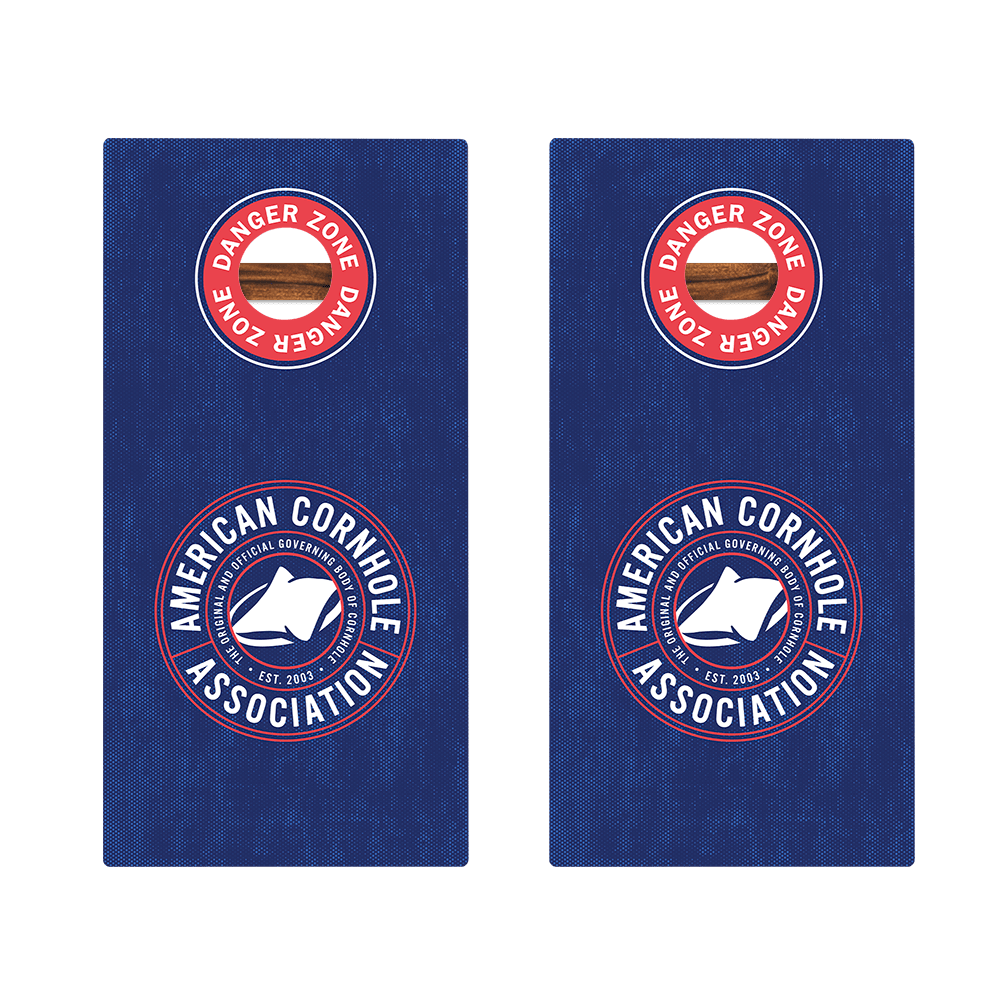 Official ACA Blue Tournament Badge Gold Series Cornhole Boards