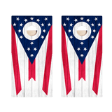 Ohio Flag Star Cornhole Boards