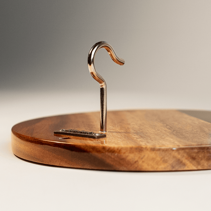 Hook and Ring One of a Kind Black Epoxy Resin Live-Edge Wood Hook and Ring Toss Game
