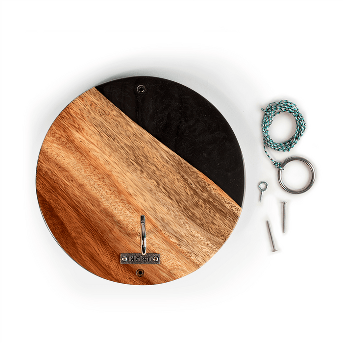 Hook and Ring One of a Kind Black Epoxy Resin Live-Edge Wood Hook and Ring Toss Game