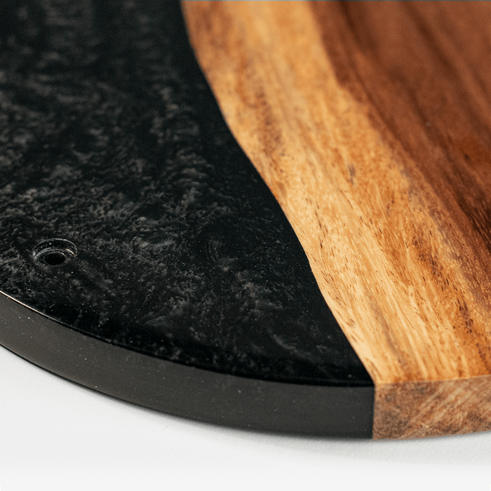 Hook and Ring One of a Kind Black Epoxy Resin Live-Edge Wood Hook and Ring Toss Game