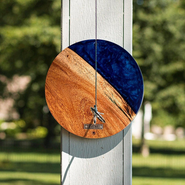 Hook and Ring One of a Kind Blue Pearl Epoxy Resin Live-Edge Wood Hook and Ring Toss Game