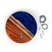 Hook and Ring One of a Kind Blue Pearl Epoxy Resin Live-Edge Wood Hook and Ring Toss Game