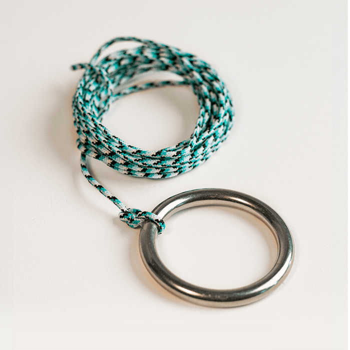 Hook and Ring One of a Kind Blue Pearl Epoxy Resin Live-Edge Wood Hook and Ring Toss Game